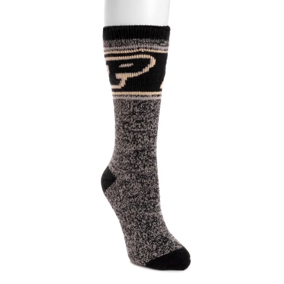 MUK LUKS Purdue University Game Day Unisex Heat Retainer Crew Socks - Picture 1 of 4